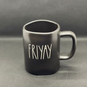 Rae dunn black "friyay" mug